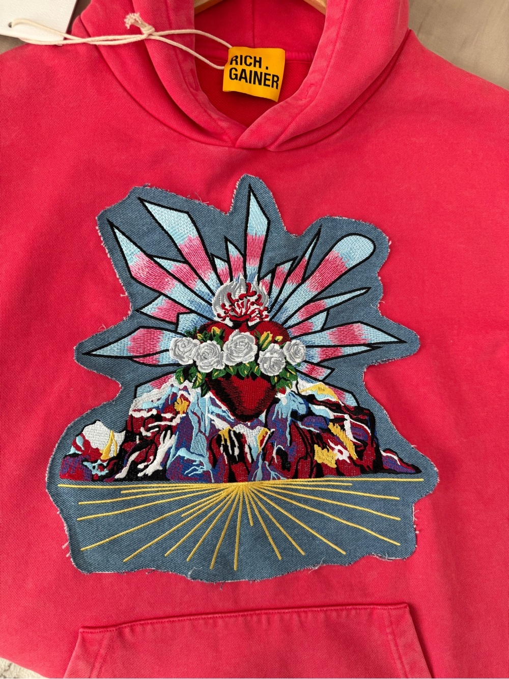 NWT RICHGAINER Patchwork Hoodie - Picture 6 of 16